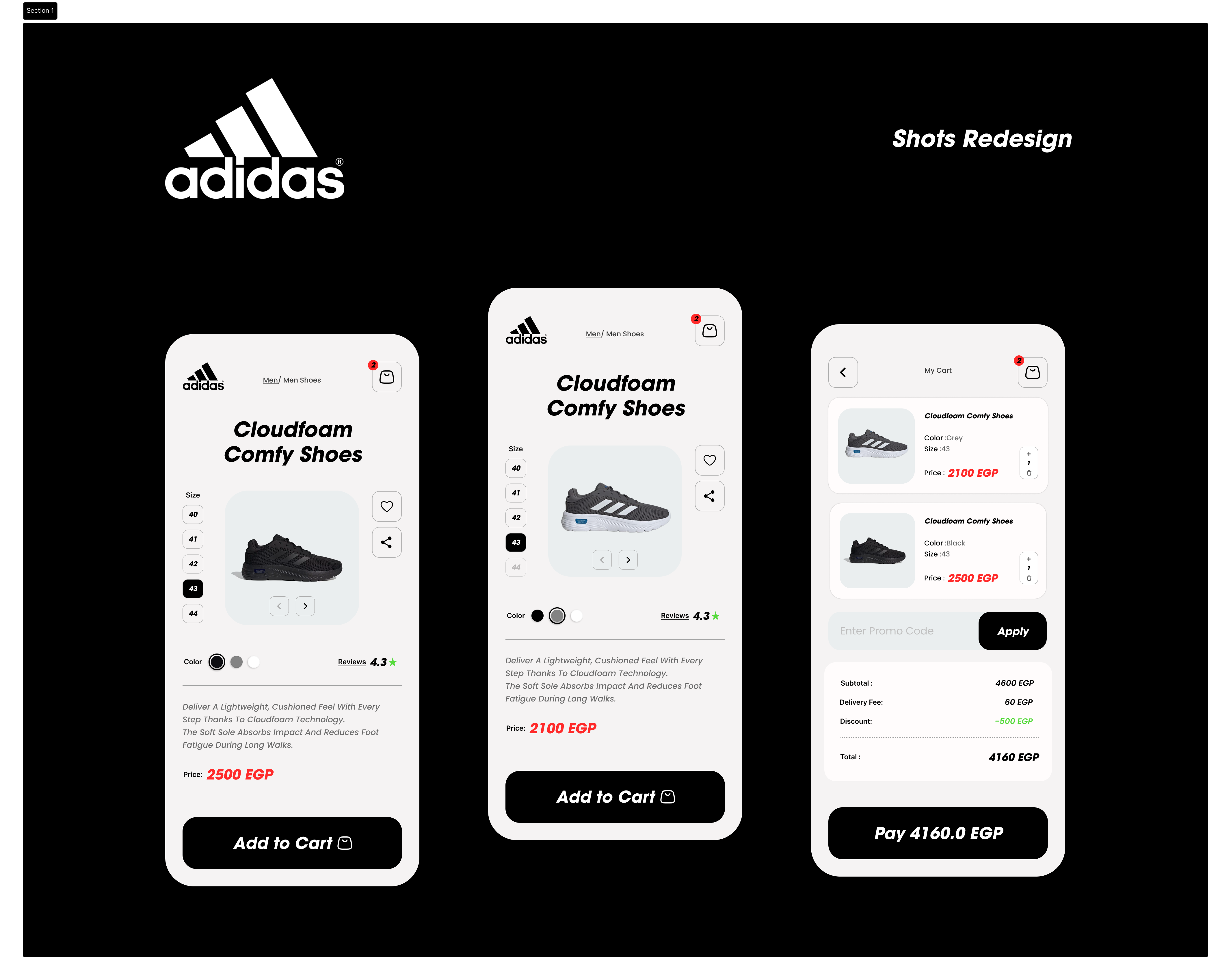 Adidas App Redesign Shots app branding design graphic design illustration logo ui ux vector web