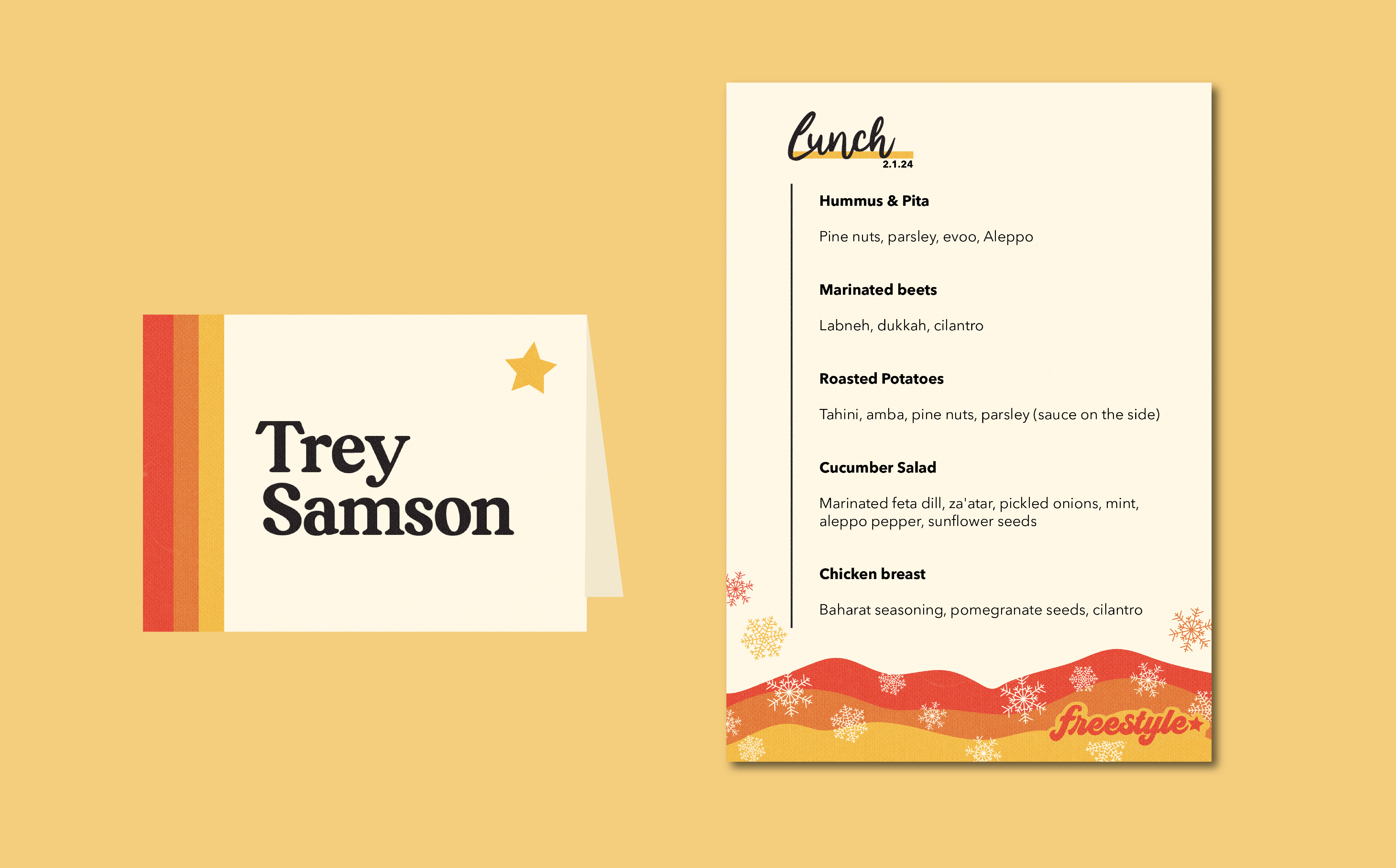 Freestyle Name Card & Menu branding business conference corporate design graphic design menu card namecard retreat