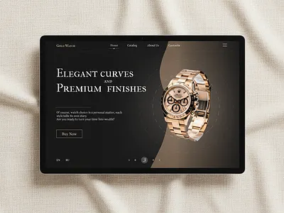 Gold Watch Landing Page elegant style figma landing page ui ux watch web design
