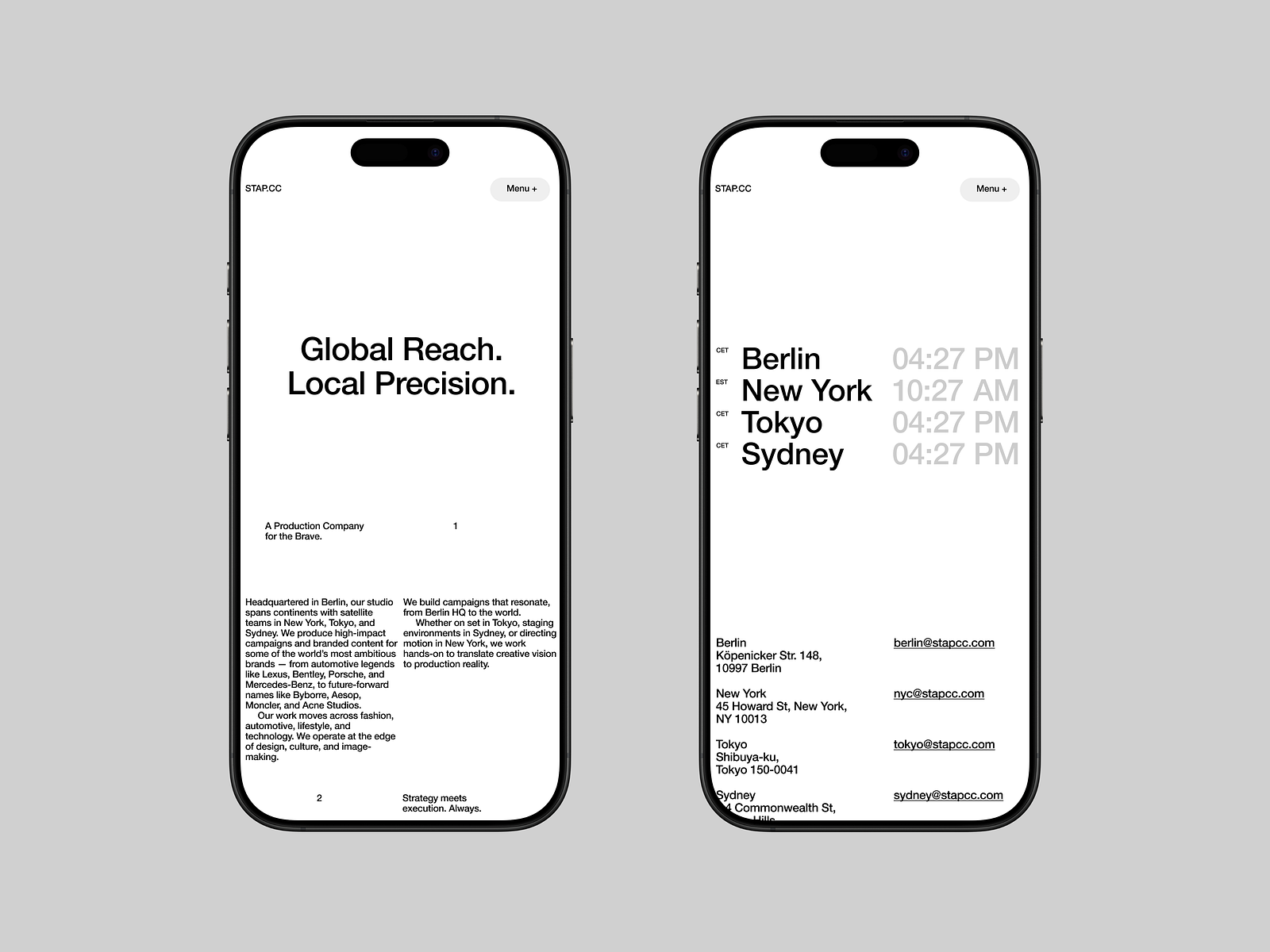 Contact/info company page