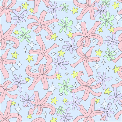 dream pop floral backgrounds dream flat floral illustration pastel pop vector