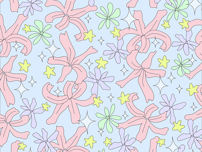 dream pop floral backgrounds dream flat floral illustration pastel pop vector