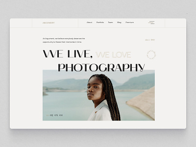 Homepage for Photography studio banner design homepage photographystudio ui uidesign user interface