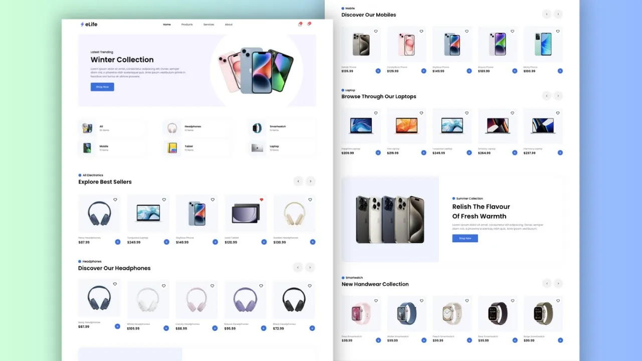 Minimalistic Electronics Website animated animation branding carousel clean cleanui design electronics graphic design minimalistic promo slider smooth ui ux web web design website