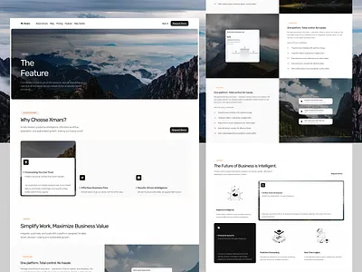 Feature Pages - Xmars SAAS Website agency b2b business clean company design featured framer landing page landingpage product design saas snipset tecnology ui uiux vektora web design webflow website