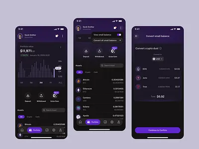 Octave - Token Portfolio - Crypto Wallet bitcoin blockchain business clean crypto currency design economy finance financial investment modern money portofolio token ui uidesign ux uxdesign wallet