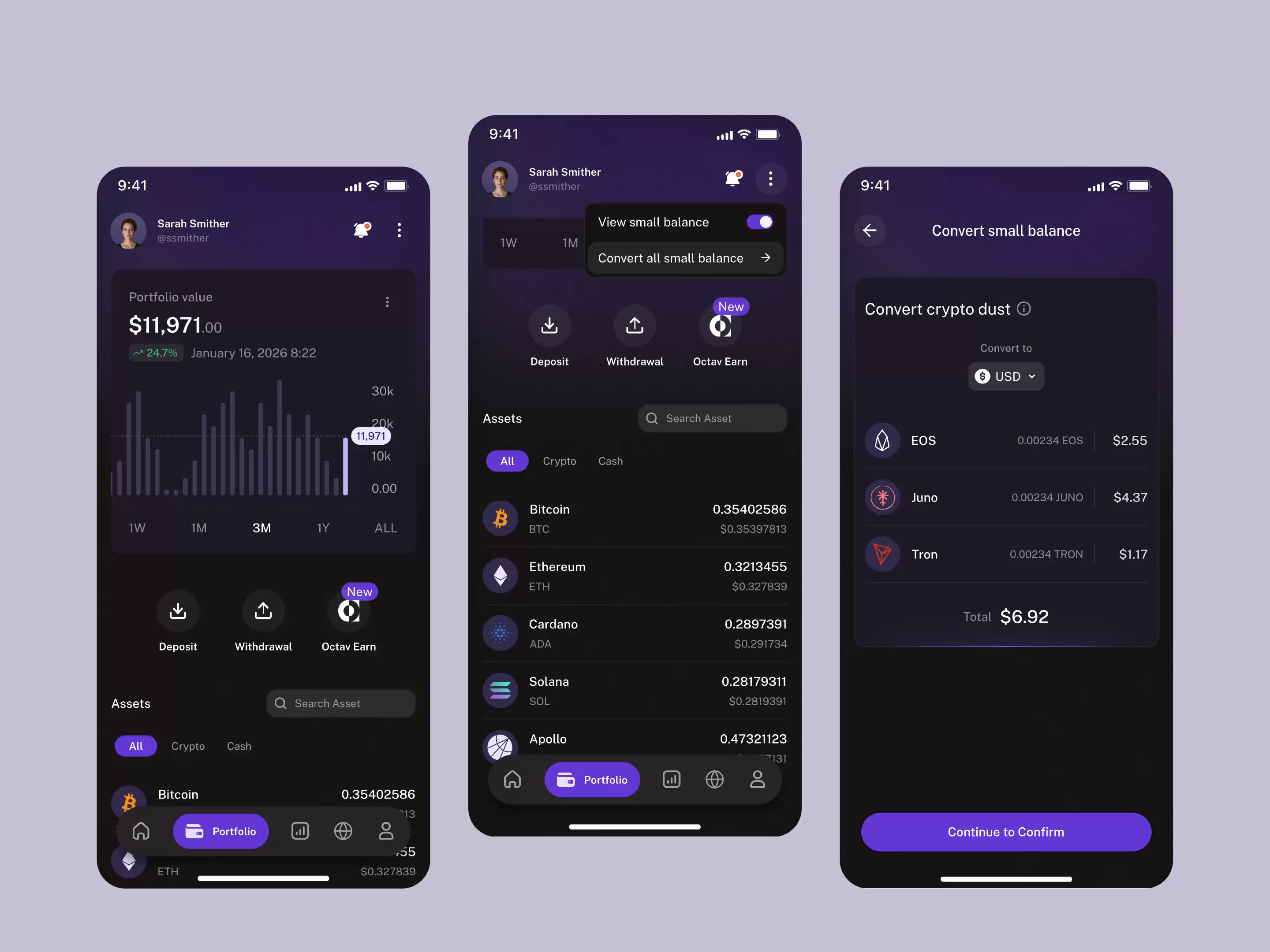 Octave - Token Portfolio - Crypto Wallet by Barly Design for Uxerflow on  Dribbble