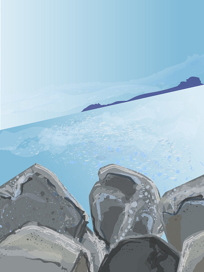 rocky coast backgrounds coast illustration landscape ocean vector