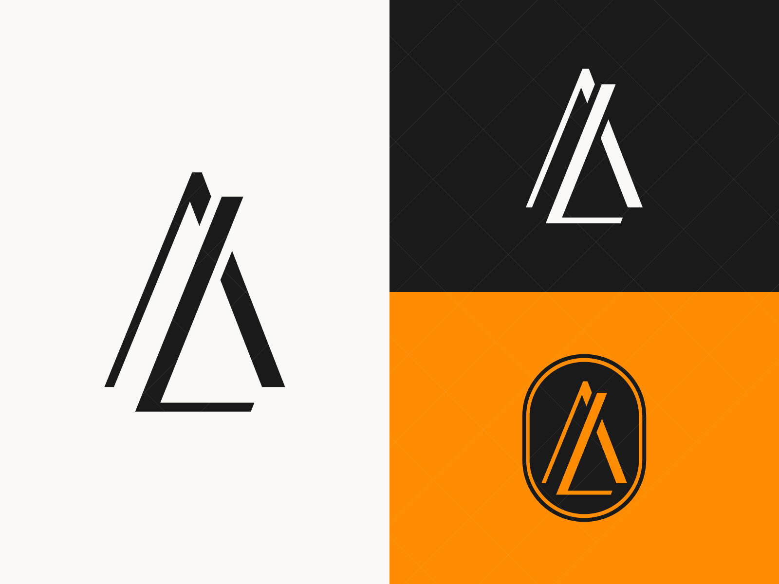 AL / LA Monogram - Minimalist Logo Design (available for sale) allogo appareldesign architecturelogo blackandorange branding brandingidentity creativestudiologo dribbbleshot fashionidentity geometriclogo lalogo logo logofolio logomark luxurybranding minimalistaesthetic minimalistlogo monochromedesign monogramdesign vectorart