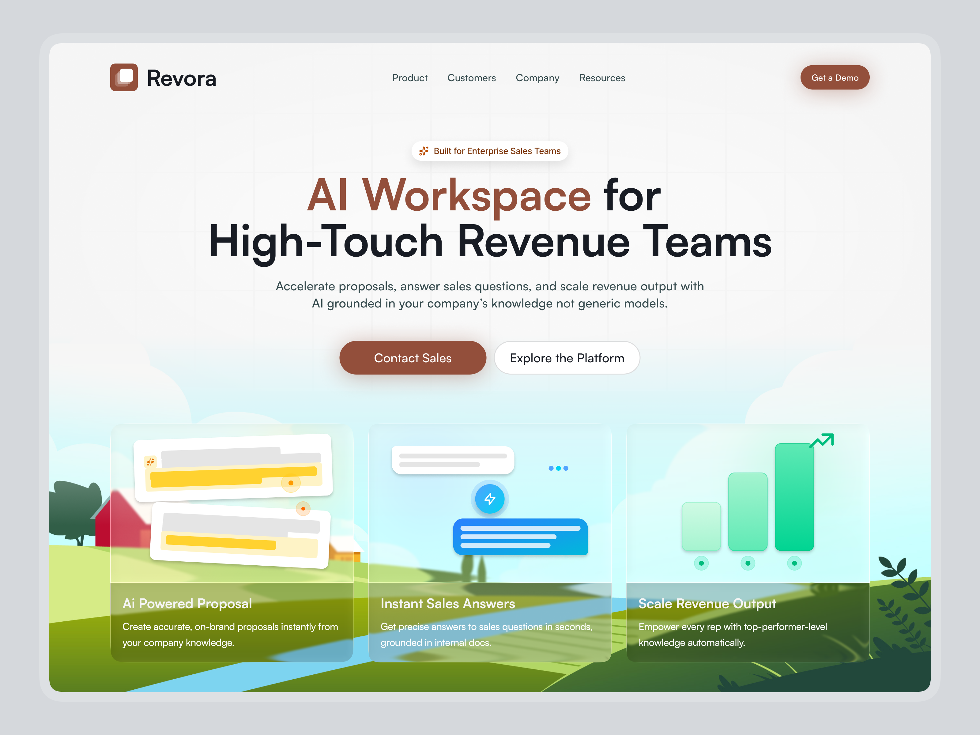 AI Workspace for Enterprise Sales Teams | SaaS Website | UIUX interface product service startup ui ux web