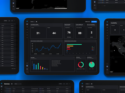 Emma: Overview Dashboard app blue branding charts clean dark dark mode dashboard design graphic design minimal product ui
