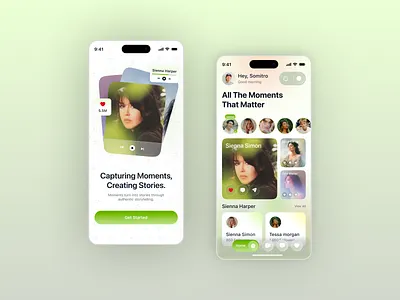 LifeLens – Moments & Stories Mobile App UI app ui clean design creative app design inspiration dribbble shot figma design ios app lifestyle app minimal ui mobile app design mobile interface modern ui moments app product design social app story app ui design ui ux design user experience ux design