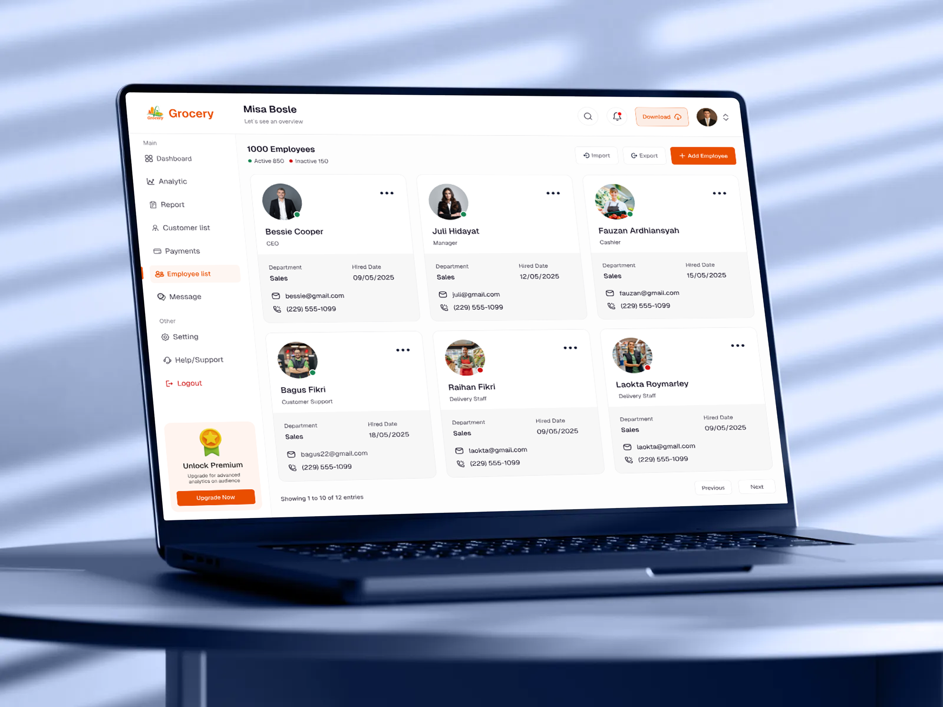 Employee Management Dashboard Design admin dashboard analytics dashboard business dashboard clean ui dashboard design dashboard ui data visualization employee management enterprise software hr dashboard hr management system management software modern dashboard product design saas dashboard staff management team management ui ux design ux ui web app ui