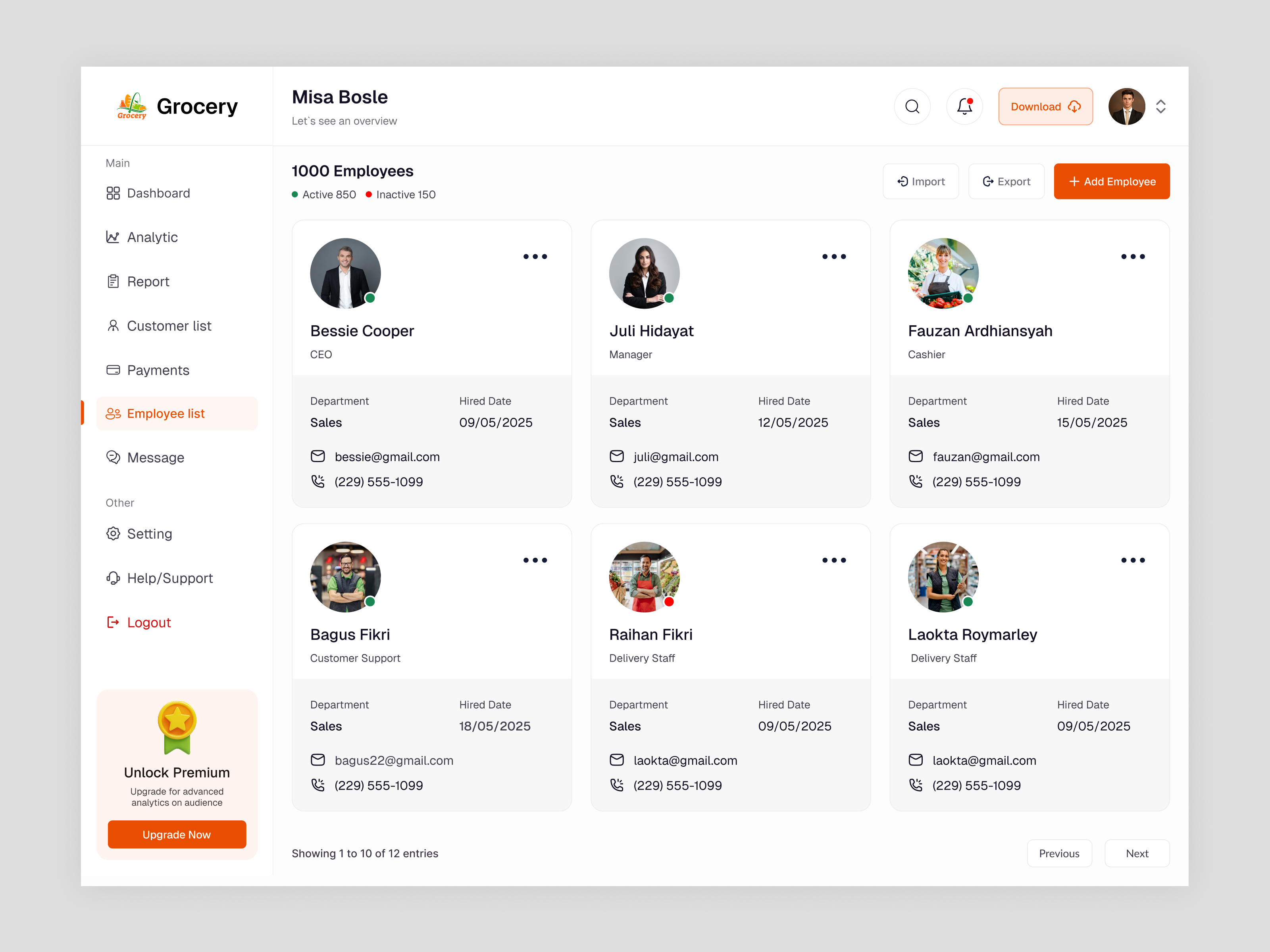 Employee Management Dashboard Design by Blend wrk UI/UX for Blend wrk ...