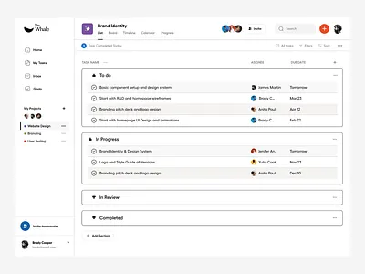 Web App UI create task dashboard dashboard ui in progress inbox list view my task product design project project management share task task manager tracking typography ui ui ux user experience ux web app