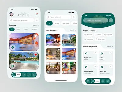 The fork - Restaurant booking mobile app. animation app app concept app redesign booking clean ui design figma food food delivery app health ios mobile mobile app reservation restaurant saas social app ui ux