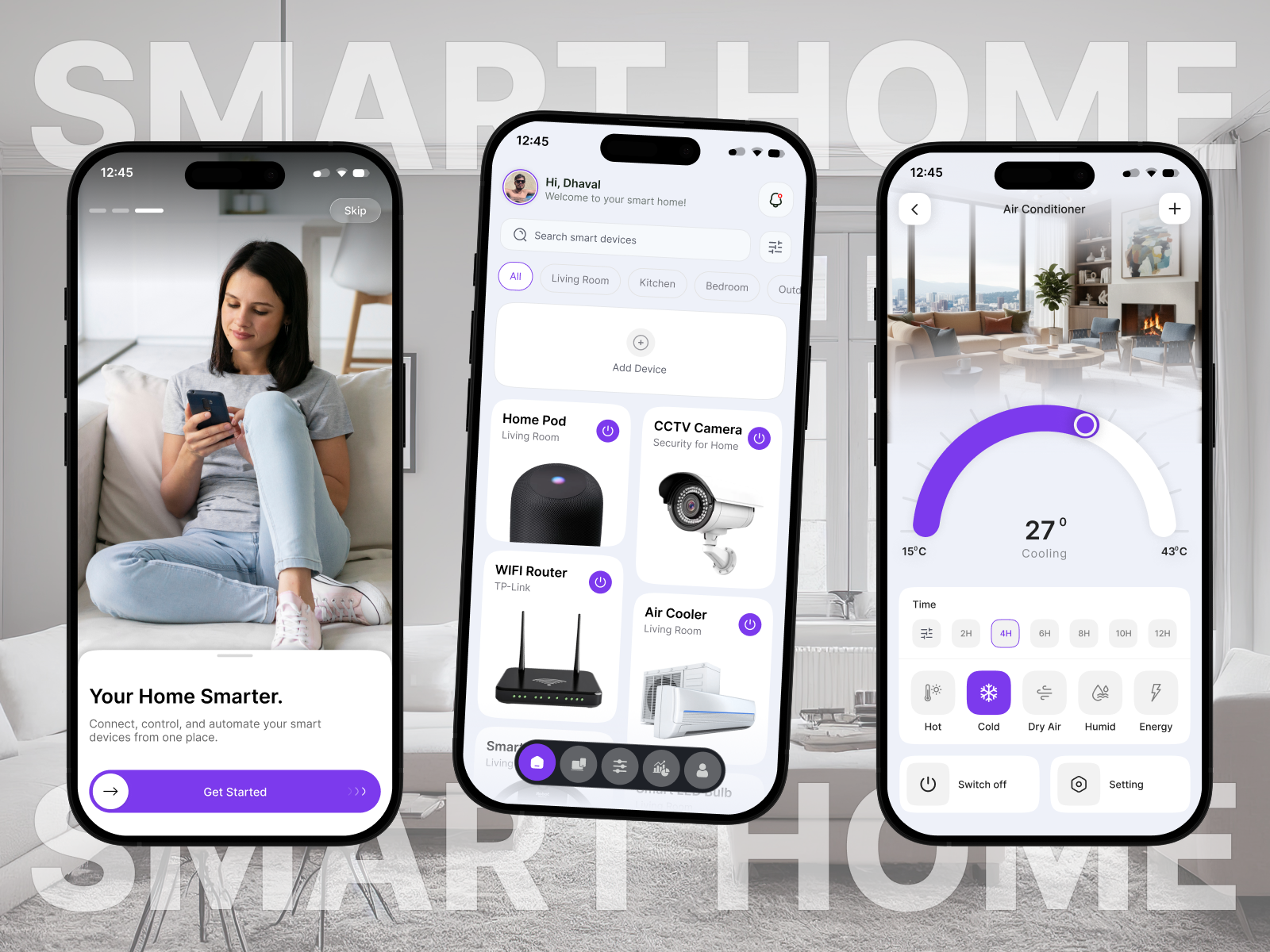 Smart Home Mobile App UI – Simplify Your Living appdesign appui cleandesign dashboardui designinspiration figmadesign hometech interfacedesign iot minimalui mobileapp modernui productdesign smarthome smartliving uidesign uiuxdesigner userexperience uxdesign uxinspiration
