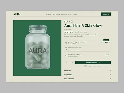 Supplement Product Page UI ecommerce ecommerce website landing page product page shopify shopify design shopify ecommerce shopify store shopify store design shopify website supplement supplement health supplement medicine supplement product page supplement store supplement website ui ux web design website