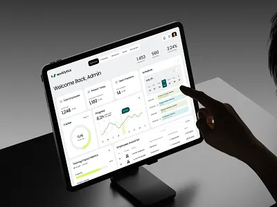 Worklytics — HR Management SaaS Dashboard adminpanel analytics dashboard dashboard dashboard design dashboard ui employee management employees management hr hr management product design productivity saas saas product saasui task management team management ui uiux