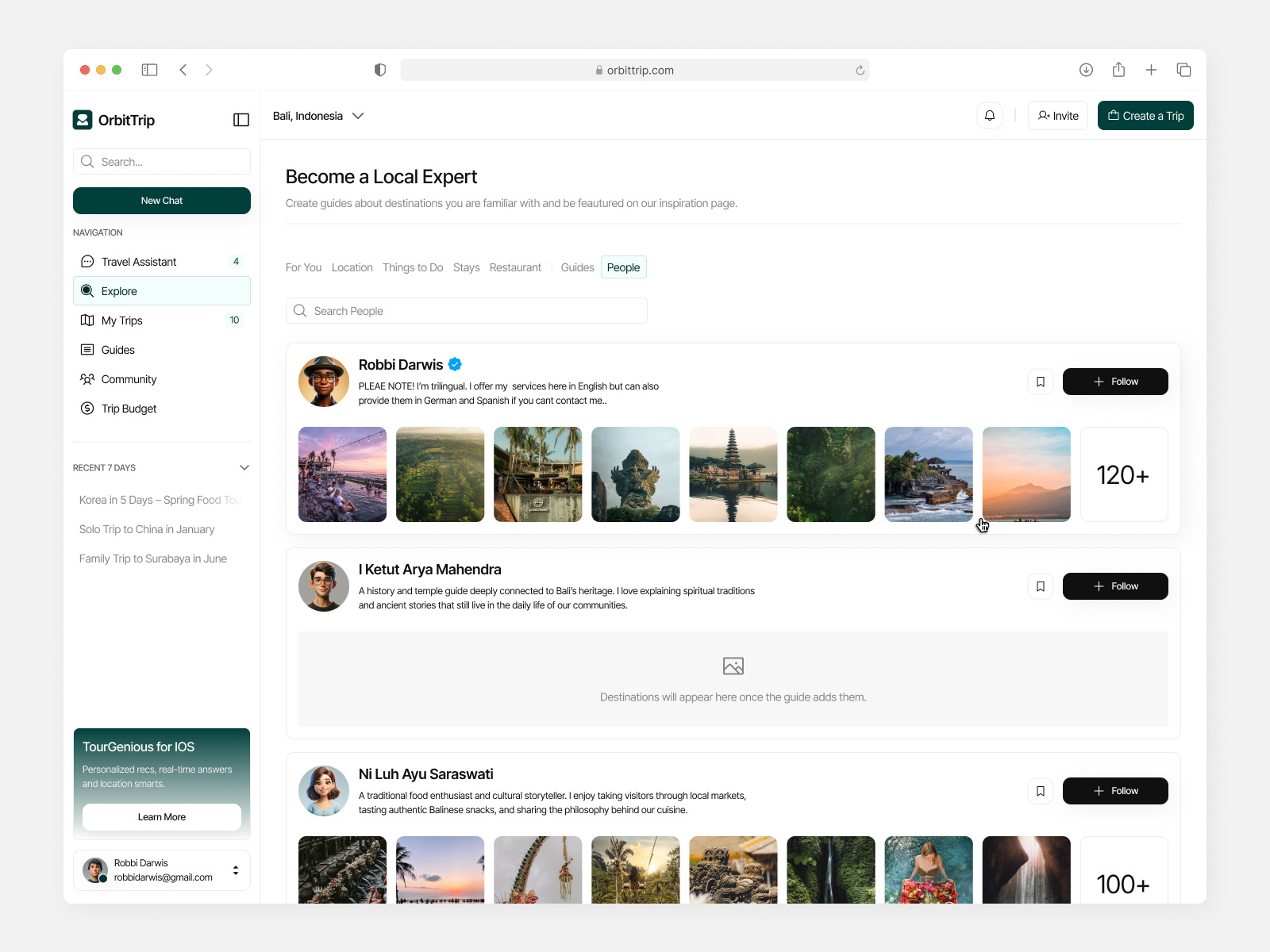 Example of Ai For Trip Planner Web App (UI UX)