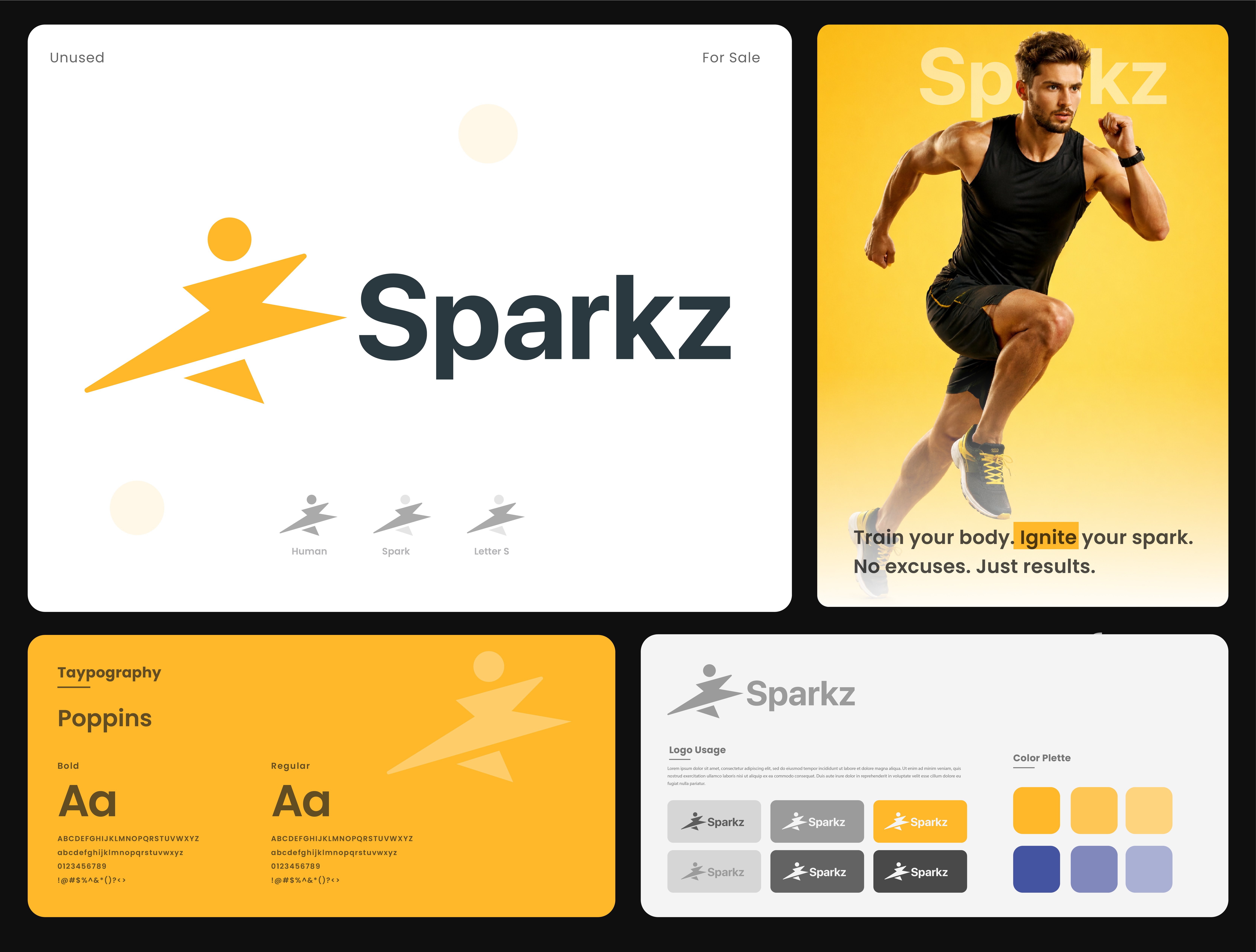Sparkz - Fitness Brand Logo athletic branding brand guidelines brand identity brand logo branding creative logo energy logo fitness logo gym branding health logo letter logo letter s logo logo design logo designer modern logo motion logo spark logo unique logo