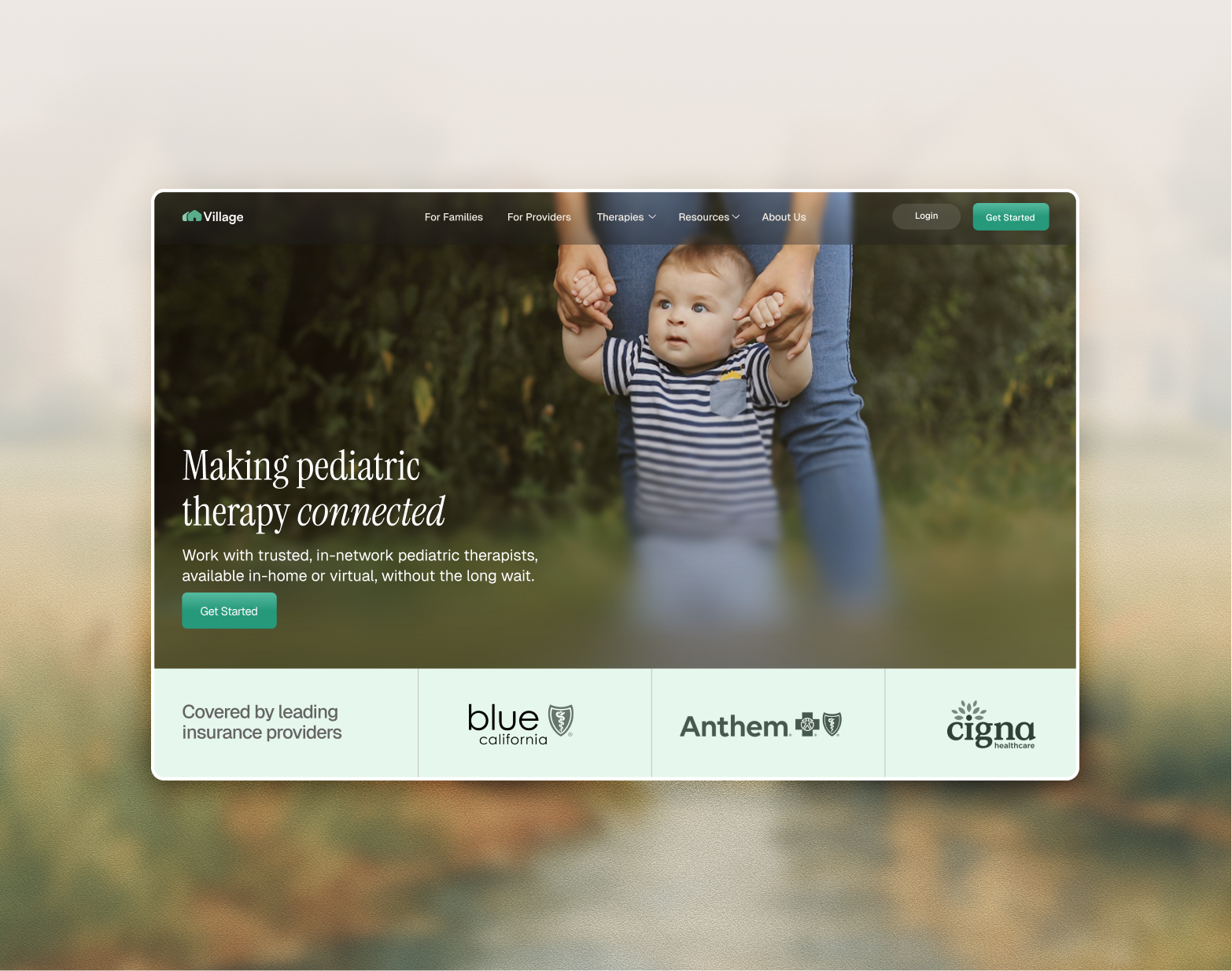 Village - A Pediatric Mobile App branding figma healthcare productdesign ui visualdesing wellness