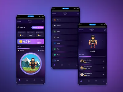 Tap-to-Earn Crypto Game — Mobile UI Concept blockchain figma gameui gamification mobileui ui uidesign uiux web3
