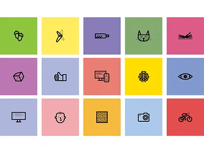 Icons for different purpose 3d object bike book bottle branding camera cat computer design drawing eye face graphic design icon logo mobile monitor ok pattern vector