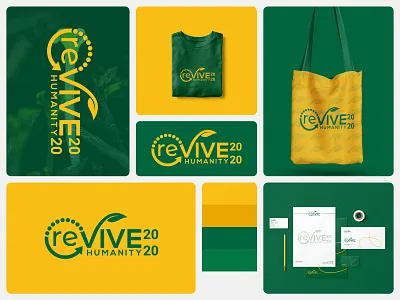 Revive Humanity 20 – Brand Identity & Modern Logo Design brand identity brand logo branding branding kit custom typography eco logo lettering logo logo creation logo design logomark minimalist minimalist logo modern logo redesign logo stationery design typography vector logo visual identity