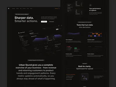 Urban Sound website design home landing layo page product saas ui ux website