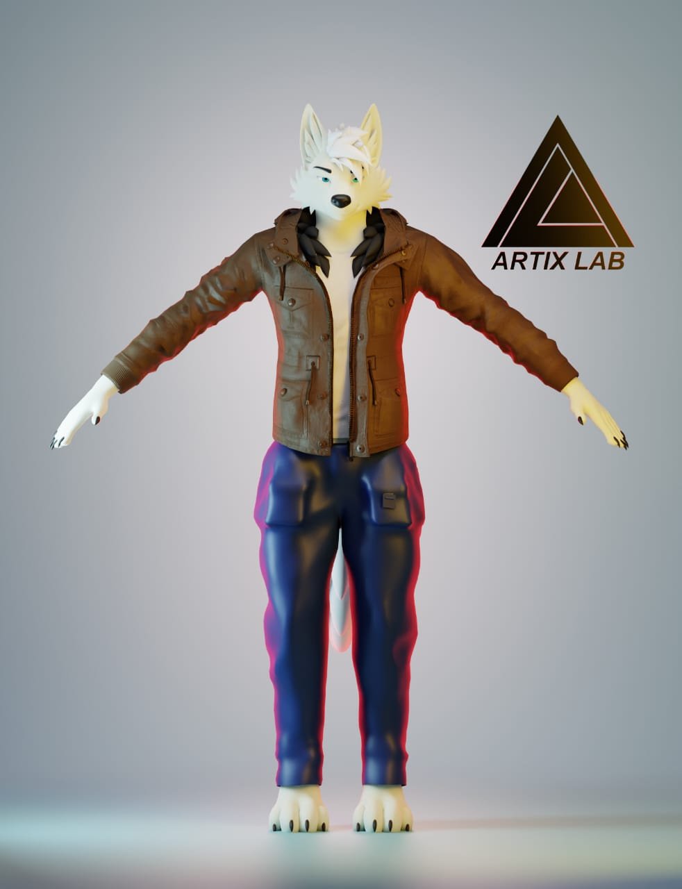 Urban Wolf Vanguard 🐺✨ 3dart 3dartist 3dcharacter 3dmodeling anthrowolf artixlab blender3d cgiart characterartcharacterart characterdesign creaturedesign digitalsculpt furryart gamecharacter stylizedart