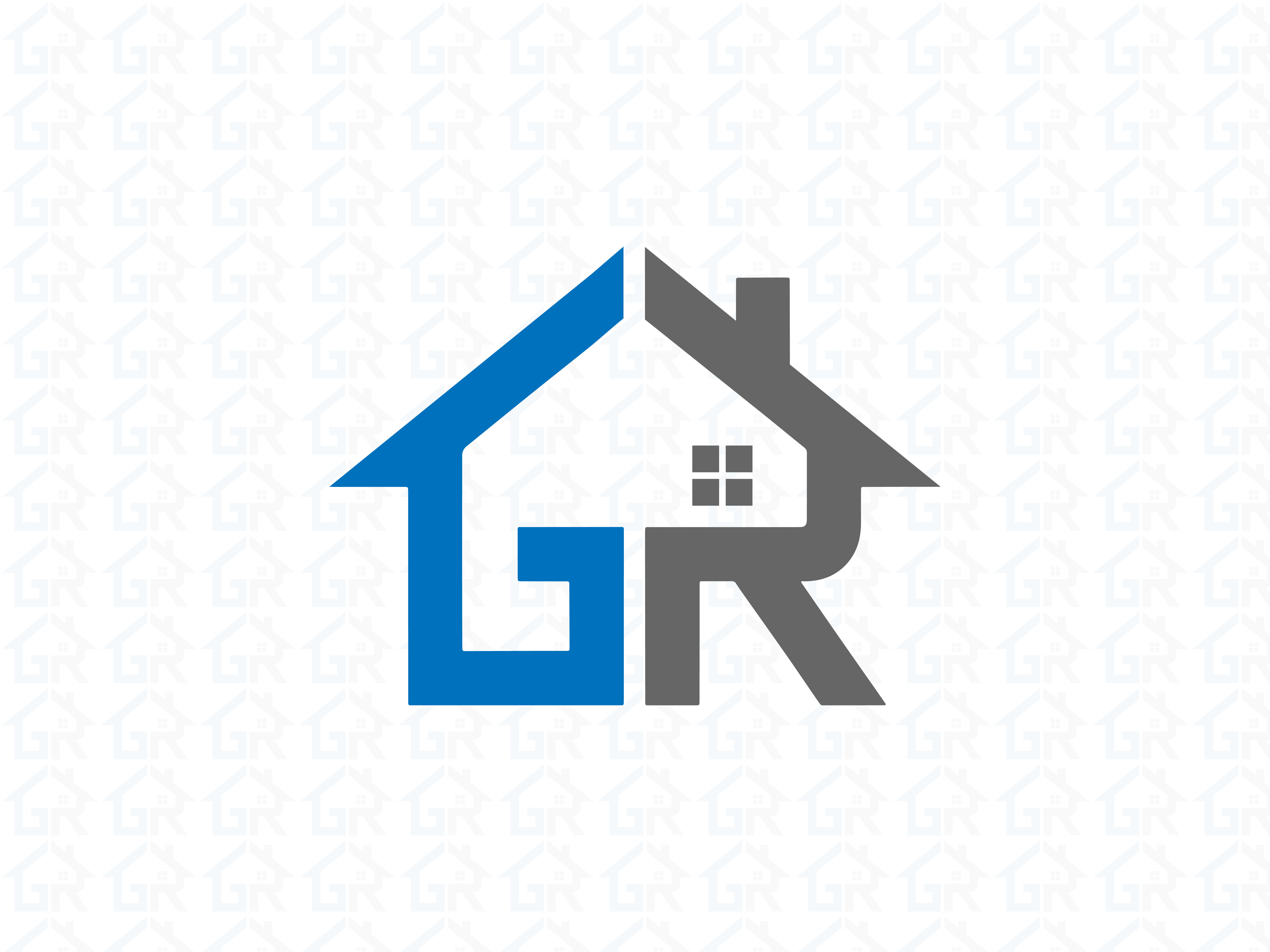 GR Letter Real Estate & Roofing Logo Icon —Strong Property Brand building logo construction logo gr letter logo gr monogram lettermark modern logo monogram logo property logo real estate logo roofing logo