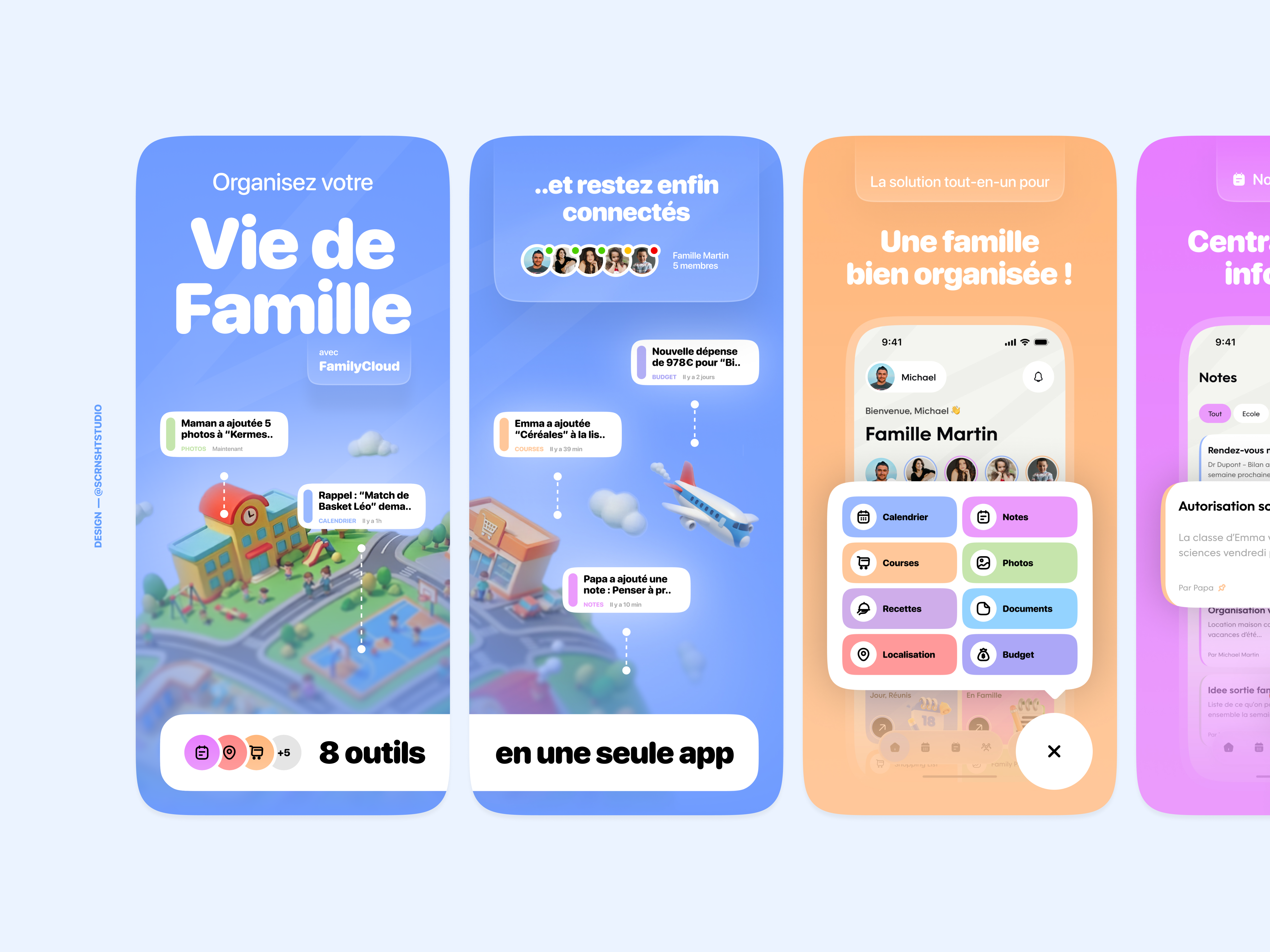 App Store Screenshots (App Store Preview)⎜FamilyCloud app design app interface app screenshot design app screenshots app store preview app store screenshot app store screenshots app store visuals graphic design mobile app mobile app design mobile app ui mobile ui ui design ui ux design visual design
