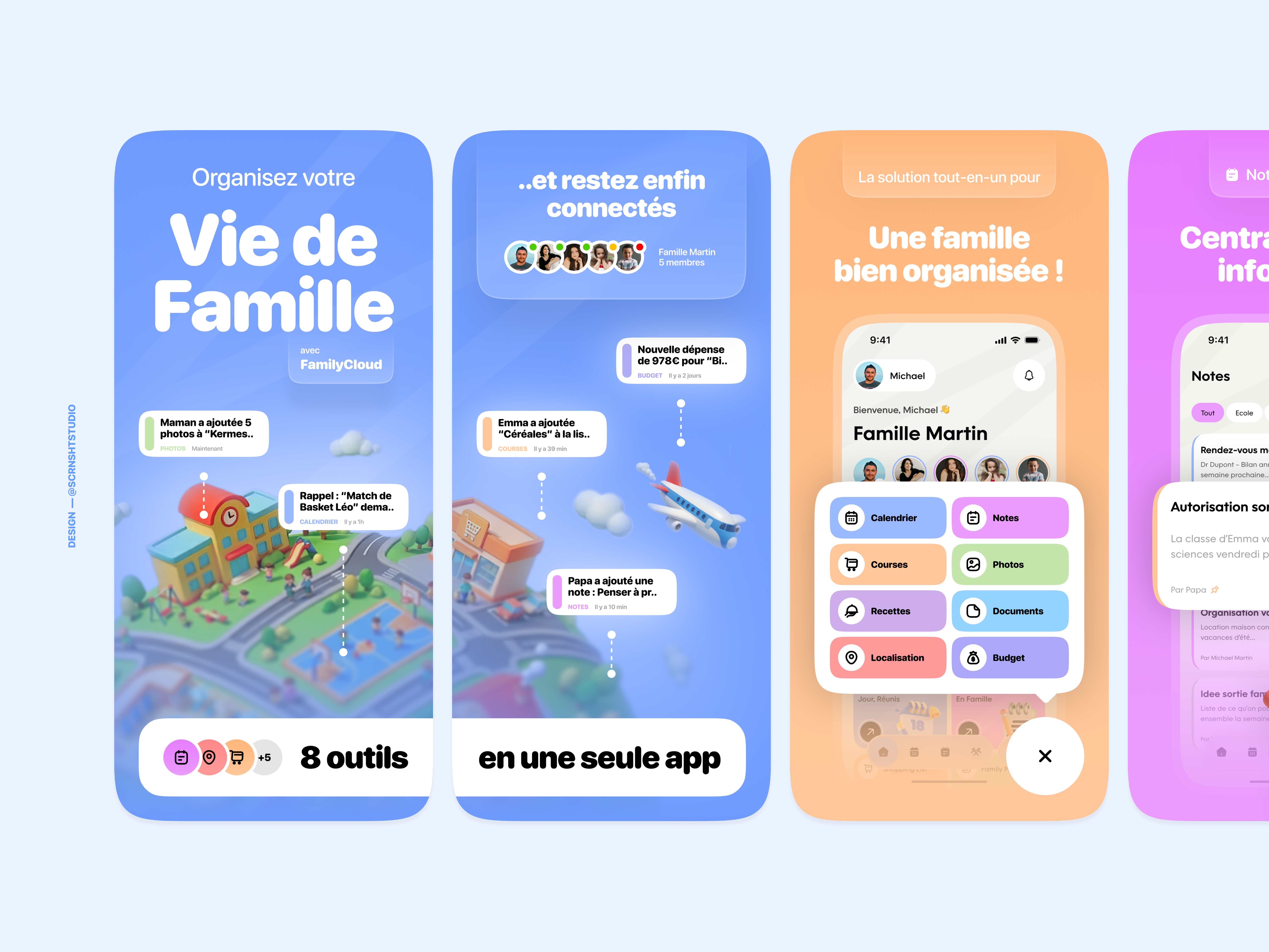App Store Screenshots (App Store Preview)⎜FamilyCloud app design app interface app screenshot design app screenshots app store preview app store screenshot app store screenshots app store visuals graphic design mobile app mobile app design mobile app ui mobile ui ui design ui ux design visual design