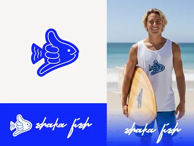 Shaka Fish alex seciu branding exprimart fish fish logo hand hand logo logo logo design logo designer surf logo