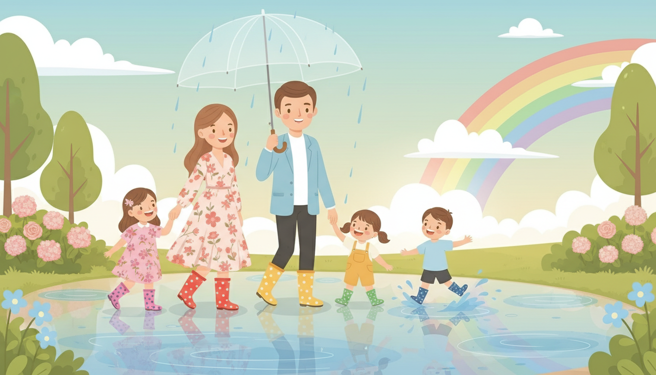 Happy Family Life: Seasonal Cozy Vector Illustrations children illustration kids