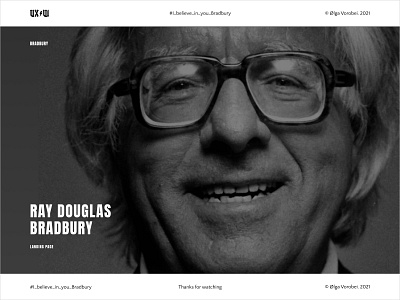 RAY BRADBURY. SHORTS FOR LANDING PAGE concept landing page ui