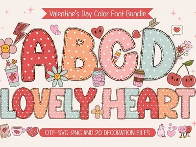 Valentine's Color Font animation branding color design font graphic design illustration logo typography ui
