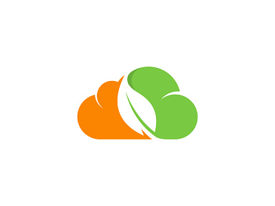 Leaf Cloud Logo brand branding cloud company design graphic design green illustration leaf logo vector