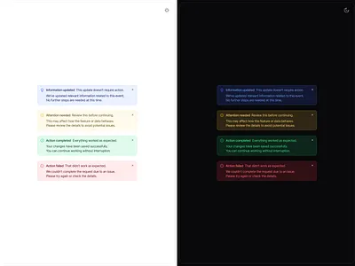 Action-Based Alert System action based alerts ai product ai system feedback alert component ui alert patterns alerts ux dark mode ui design system design system alerts error alerts feedback design notification system saas notification success system status ux alert