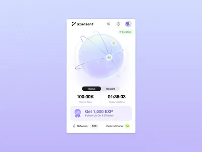 Gradient Network Browser Extension UI Design app design typography ui ux vector