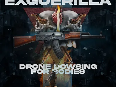 EXGUERILLA Album Art abstract ak 47 album album cover ambient band cd conceptual drone exguerilla fire graphic design guitar indian music skulls snake