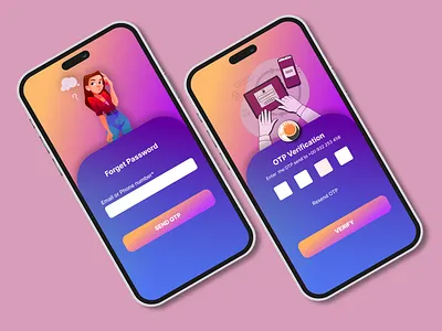 OTP Verification app design graphic design illustration ui ux