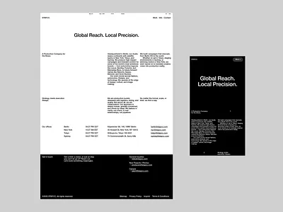 Contact/info company page contact us grid layout swiss typography web website whitespace