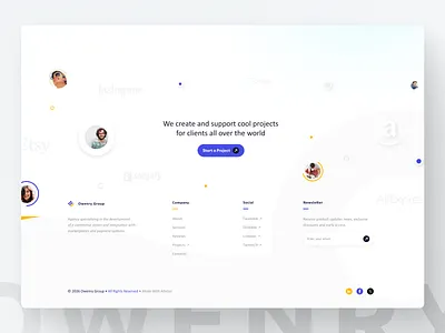 Owenry – Website footer design🧩 clean design dribbble footer illustration site ui web