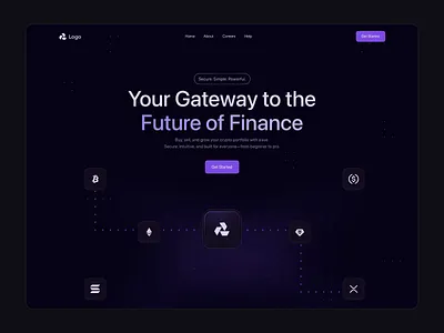 Crypto Platform Hero Website animation banking bitcoin blockchain coin crypto crypto landing crypto website dark finance fintech hero landing page motion graphics nft saas trading ui web3 website