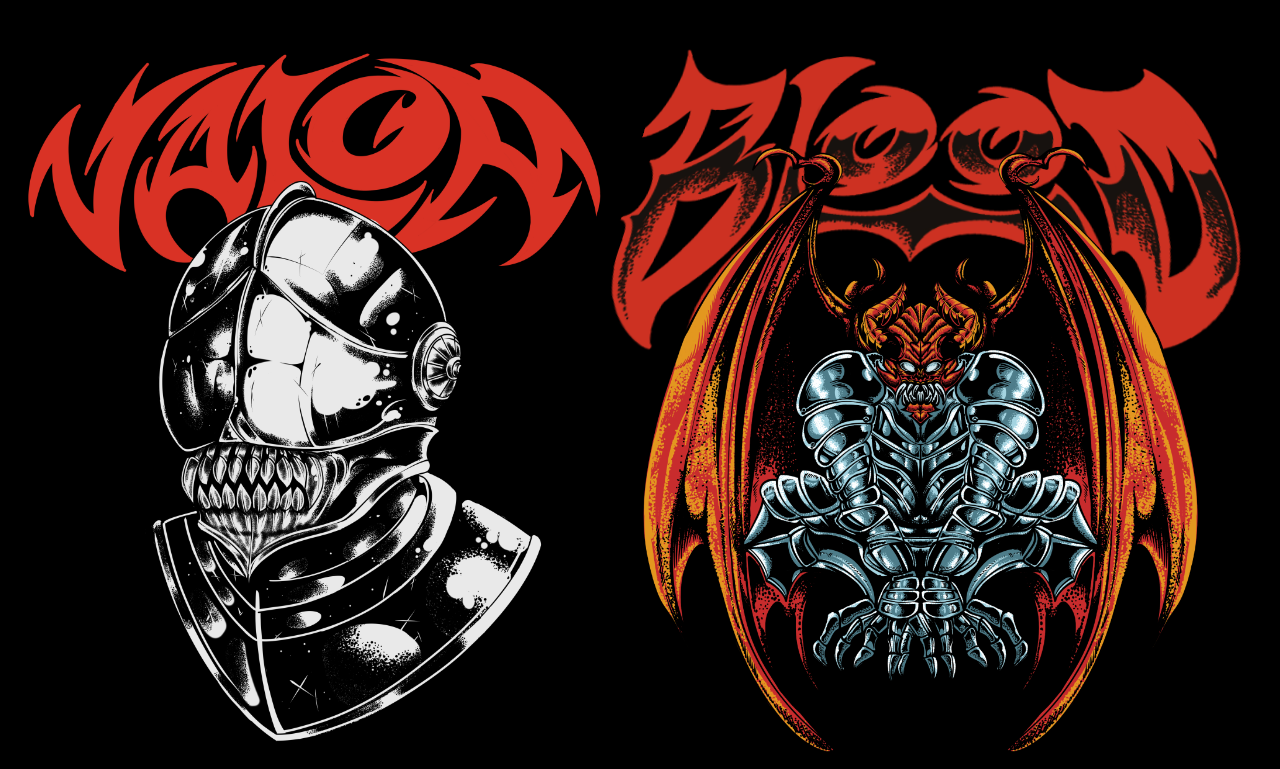 Dark art and horror illustrations for brands and band apparel bands branding dark art horror art illustration