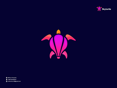 Air Balloon + Turtle Logo concept 3d animation app branding clean creative design gradient logo graphic design icon illustration logo logo design logo designer minimal logo print typography ui ux vector