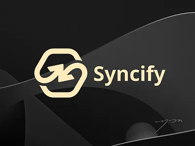 Syncify Logo arrow brand branding hexagon logo s sync