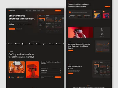 HireSync - Hiring Platform Landing Page careers hire talent hiring platform hiring platform landing page hiring platform website hiring process hiring website job portal job portal website job search jobseeker landing page jobseeker platform landing page landing page design recruitment platform recruitment website ui design uiux design web design website design